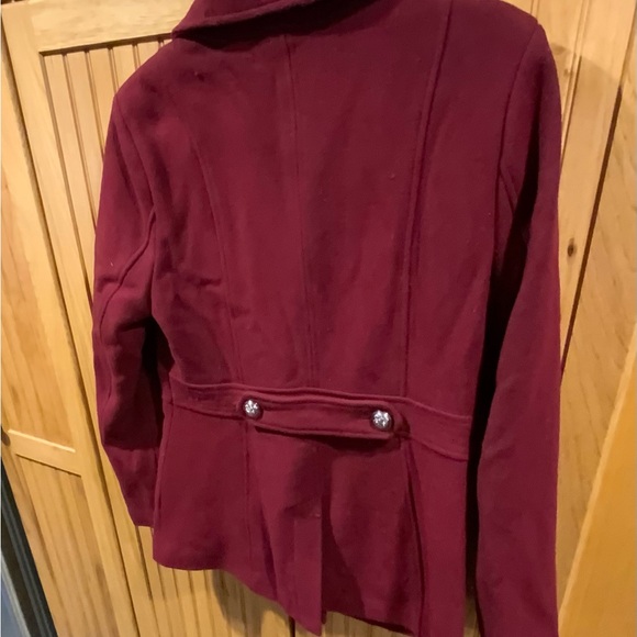 INC International Concepts Deep Red Peacoat - Picture 3 of 5